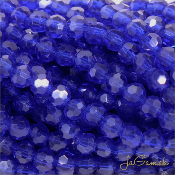 Sklenené brúsené korálky - ohňovky 3mm modrá s listrom, 60ks (5101)