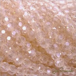 Sklenené brúsené korálky - ohhňovky 4mm ružová s listrom, 50ks (5425)