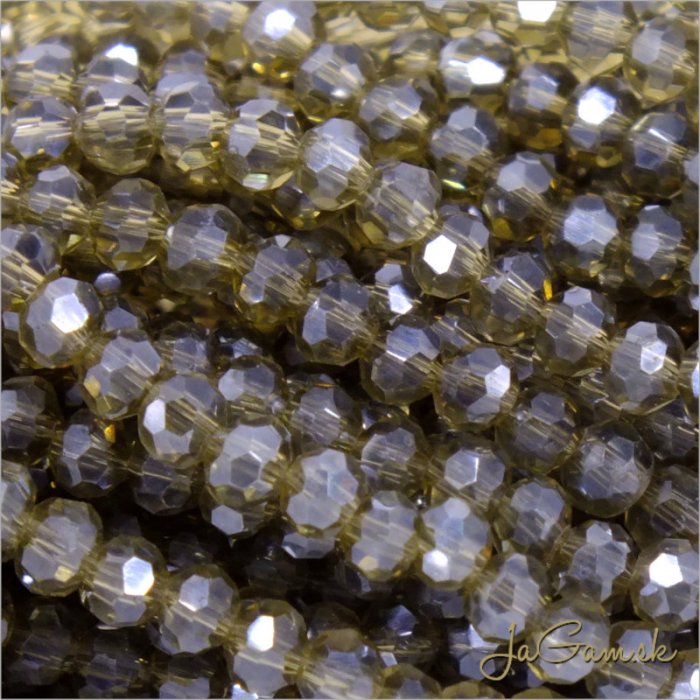 Sklenené brúsené korálky - ohňovky 3mm zelená s listrom, 60ks (5110)