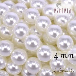 Voskované perly - ESTRELA - biela 12025, veľkosť 4 mm, 30 ks (č.1) 