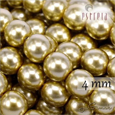 Voskované perly - ESTRELA - zlatá 47834, veľkosť 4 mm, 30 ks (č.5) 