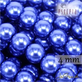 Voskované perly - ESTRELA - modrá 12395, veľkosť 4 mm, 30 ks (č.14)