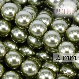 Voskované perly - ESTRELA - zelená 12565 veľkosť 4 mm, 30 ks (č.17)