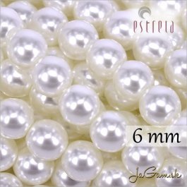 Voskované perly - ESTRELA - biela12025, veľkosť 6 mm, 20 ks (č.1)