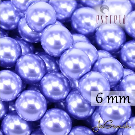 Voskované perly - ESTRELA - fialová svetlá 12235, veľkosť 6 mm, 20 ks (č.12)