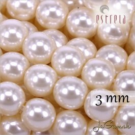 Voskované perly - ESTRELA - béžová svetlá 12112, veľkosť 3 mm, 40 ks (č.4)