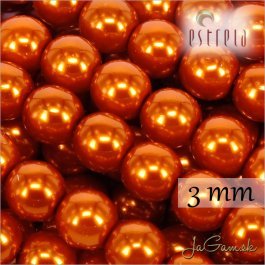 Voskované perly - ESTRELA - oranžová 12879, veľkosť 3 mm, 40 ks (č.6)
