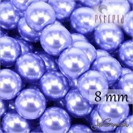 Voskované perly - ESTRELA - fialová svetlá112235, veľkosť 8 mm, 15 ks (č.12)