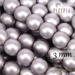 Voskované perly - ESTRELA - šedá matná 47715, veľkosť 3 mm, 155 ks (č.2)