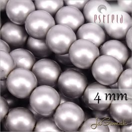 Voskované perly - ESTRELA - šedá matná 47715, veľkosť 4 mm, 120 ks (č.22)