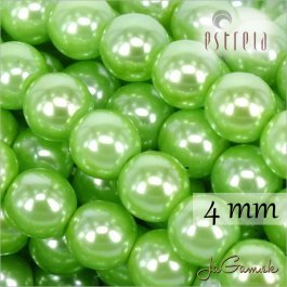 Voskované perly - ESTRELA - zelená 13548 veľkosť 4 mm, 120 ks (č.16)