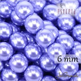 Voskované perly - ESTRELA - fialová svetlá 12235, veľkosť 6 mm, 80 ks (č.12)