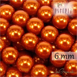 Voskované perly - ESTRELA - oranžová 12879, veľkosť 6 mm, 80 ks (č.6)