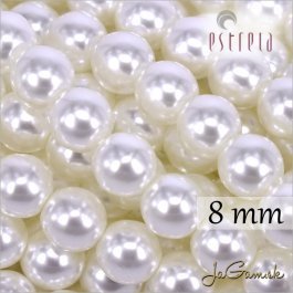 Voskované perly - ESTRELA - biela12025, veľkosť 8 mm, 75 ks (č.1)