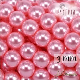 Voskované perly - ESTRELA - ružová sv.12755, veľkosť 3 mm, 40 ks (č.25)