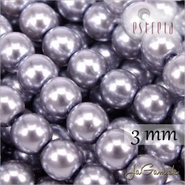 Voskované perly - ESTRELA - šedá 12455, veľkosť 3 mm, 40 ks (č.30)