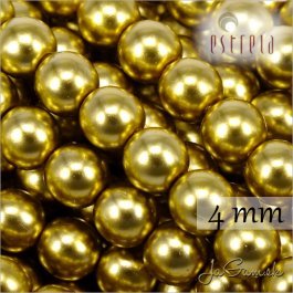 Voskované perly - ESTRELA - zlatá 47835, veľkosť 4 mm, 30 ks (č.29)