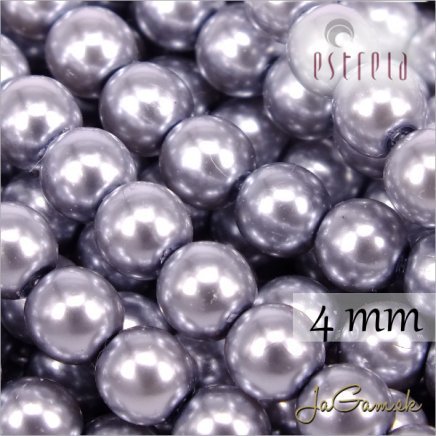 Voskované perly - ESTRELA - šedá 12455, veľkosť 4 mm, 30 ks (č.30)