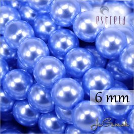 Voskované perly - ESTRELA - modrá sv. 12337, veľkosť 6 mm, 20 ks (č.27)
