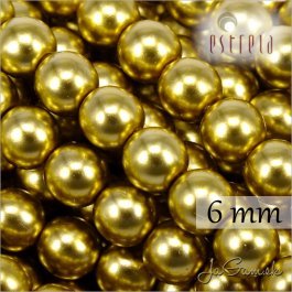 Voskované perly - ESTRELA - zlatá 47835, veľkosť 6 mm, 80 ks (č.29)