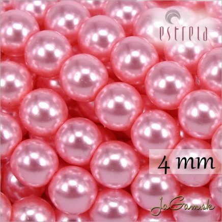 Voskované perly - ESTRELA - ružová sv. 12755, veľkosť 4 mm, 120 ks (č.25)