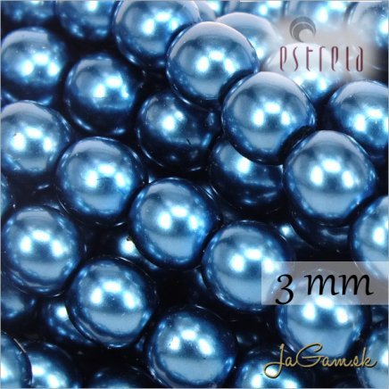 Voskované perly - ESTRELA - modrozelená 17697, veľkosť 3 mm, 40 ks (č.31)