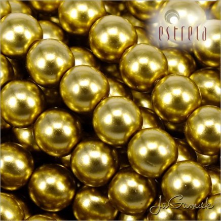 Voskované perly - ESTRELA - zlatá 47835, veľkosť 12 mm, 8 ks (č.29)