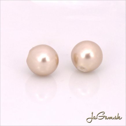 Poldierové voskované perly - ESTRELA - ružová svetlá 12175, 8 mm, 4 ks