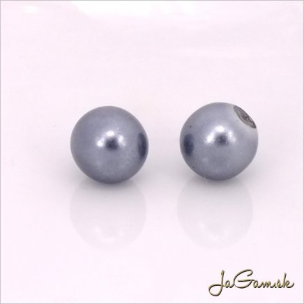 Poldierové voskované perly - ESTRELA - šedá hematit 12478, 8 mm, 4 ks