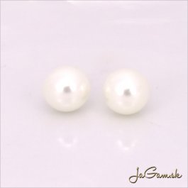 Poldierové voskované perly - ESTRELA - biela 12025, 8 mm, 4 ks