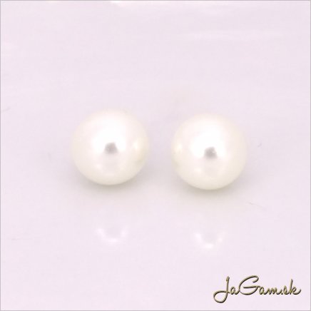 Poldierové voskované perly - ESTRELA - biela 12025, 8 mm, 4 ks
