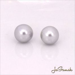 Poldierové voskované perly - ESTRELA - šedá 12455, 8 mm, 4 ks