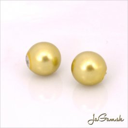 Poldierové voskované perly - ESTRELA - zlatá 47835, 8 mm, 4 ks