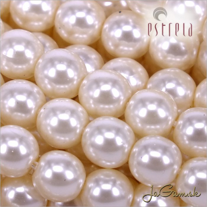 Voskované perly - ESTRELA - béžová svetlá 12112, veľkosť 6 mm, 20 ks (č.2)