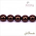 Poldierové voskované perly - ESTRELA - hnedá 12197, 8 mm, 4 ks