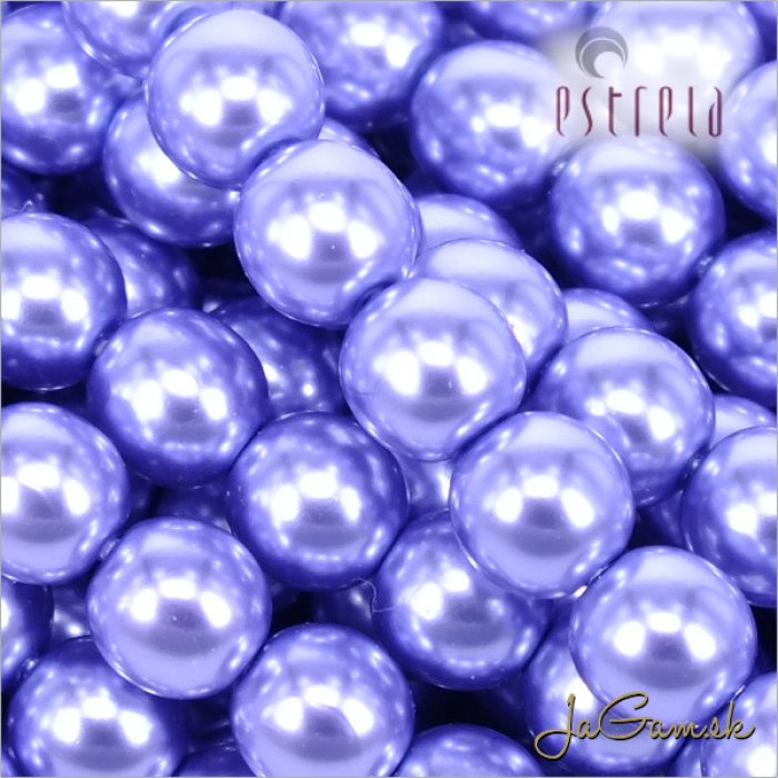 Voskované perly - ESTRELA - fialová svetlá112235, veľkosť 8 mm, 75 ks (č.12)