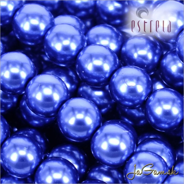 Voskované perly - ESTRELA - modrá 12395, veľkosť 6 mm, 20 ks (č.14)