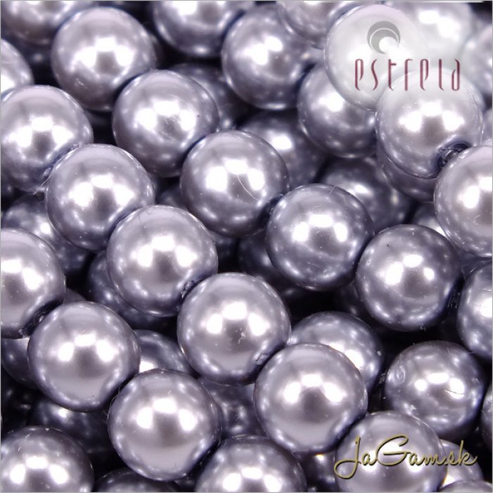 Voskované perly - ESTRELA - šedá 12455, veľkosť 6 mm, 20 ks (č.30)