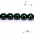 Voskované perly - ESTRELA - zelená  tmavá 12588, veľkosť 8 mm, 75 ks (č.18)