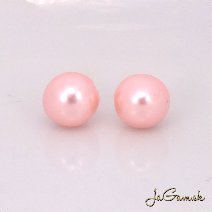 Poldierové voskované perly - ESTRELA - ružová svetlá 12755, 8 mm, 4 ks