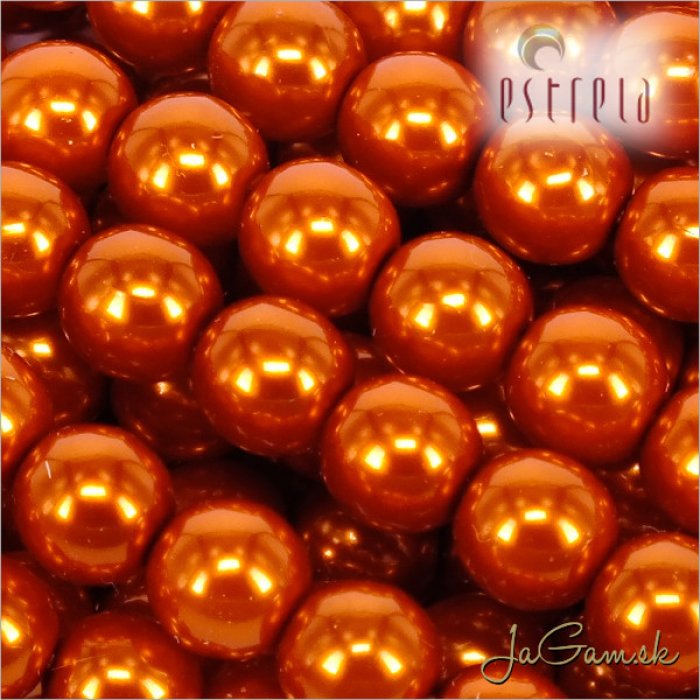 Voskované perly - ESTRELA - oranžová 12879, veľkosť 4 mm, 120 ks (č.6) 