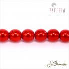 Voskované perly - ESTRELA - červená 12985, veľkosť 12 mm, 8 ks (č.26)