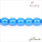Poldierové voskované perly - ESTRELA - modrá azúrová 13378, 8 mm, 4 ks