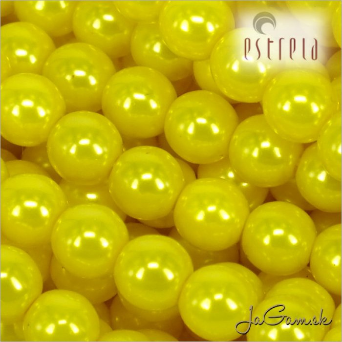 Voskované perly - ESTRELA - žltá 13818, veľkosť 6 mm, 80 ks (č.4)