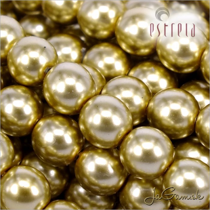 Voskované perly - ESTRELA - zlatá 47834, veľkosť 6 mm, 20 ks (č.5)