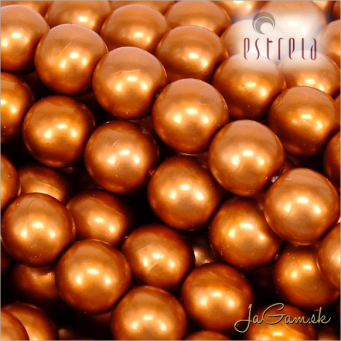 Voskované perly - ESTRELA - oranžová matná 47878, veľkosť 8 mm, 75 ks (č.7)