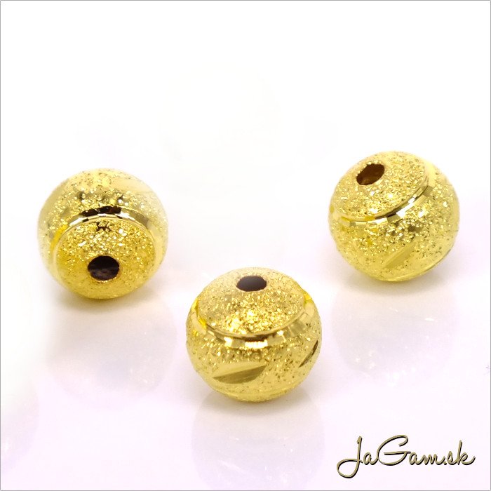 Kovové korálky - guličky 8 mm zlaté 5 ks (kk154)