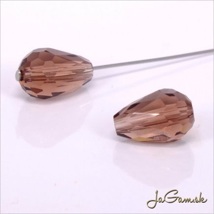 Brúsená kvapka 11x8mm fialová, 8ks (6934)