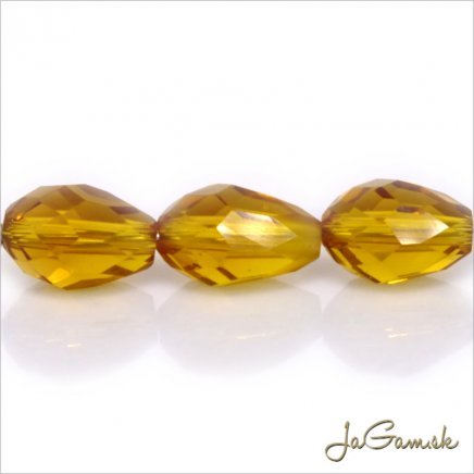 Brúsená kvapka 11x8mm topás tm., 10ks (6960)