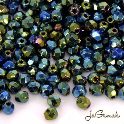 Ohňovky 4 mm Zelená s pokovom 21455JT 30 ks (5380)